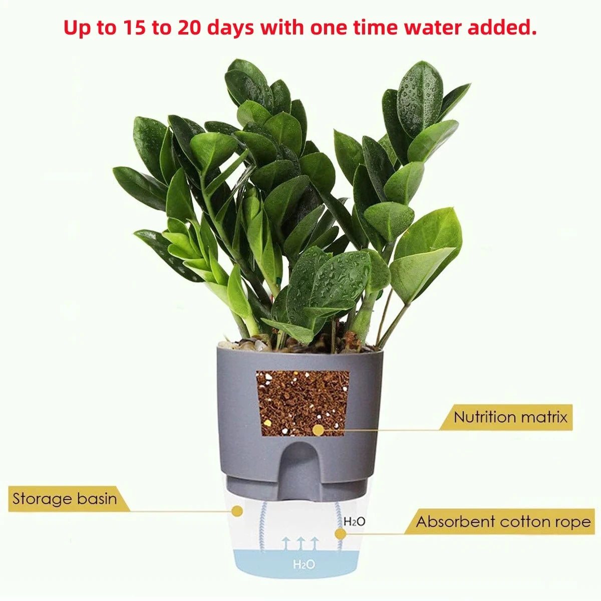 2 Layer Cultivation Flower Pot Cotton Rope Self Watering