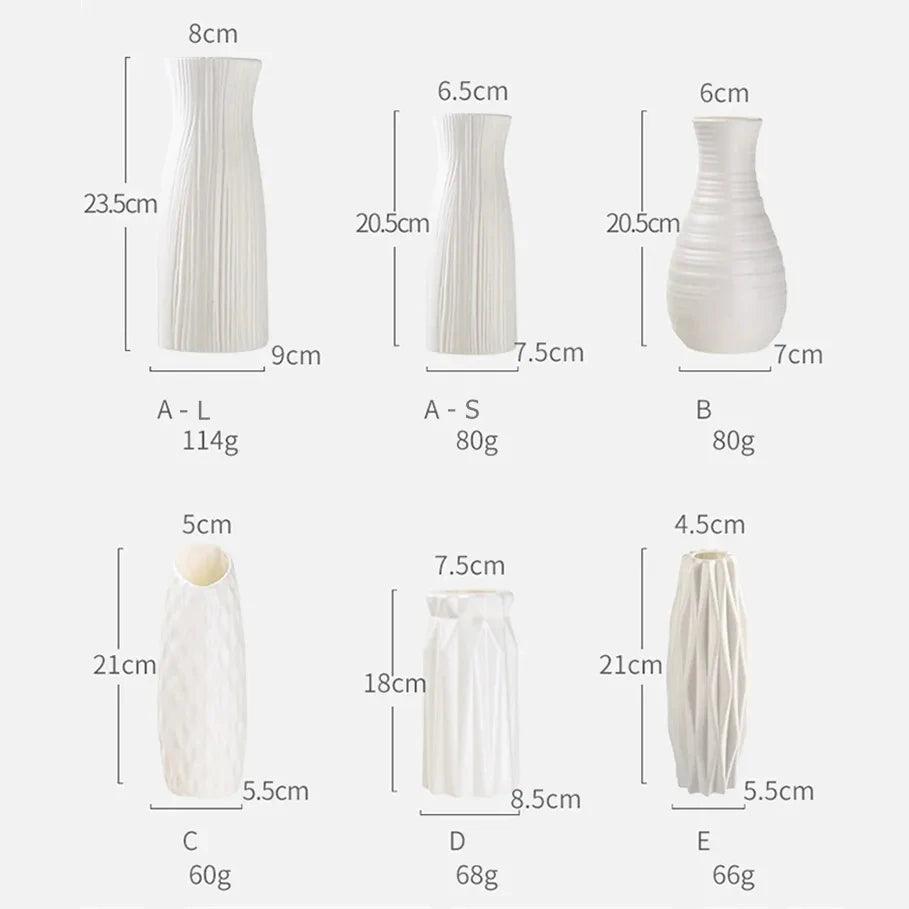 1pc Nordic Plastic Vase Modern Small Flower Pot for Flowers