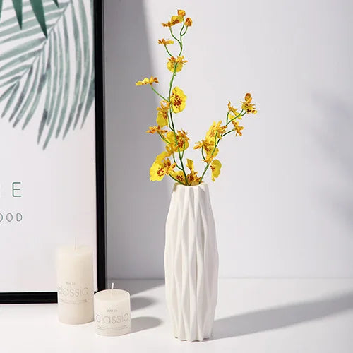1pc Nordic Plastic Vase Modern Small Flower Pot for Flowers