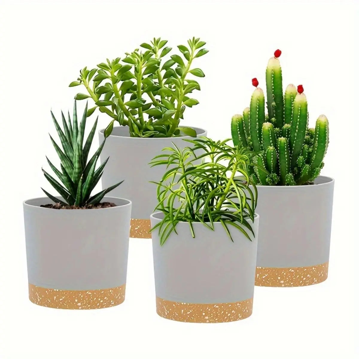 4pcs Flowerpot Removable Bottom Round Flower Pot Detachable Bottom