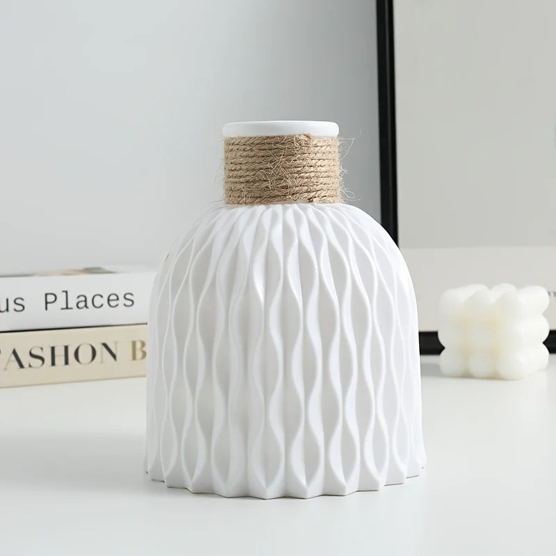 1PC Water Ripple Plastic Vase Wave Flower Pot Arrangement Modern Nordic Style