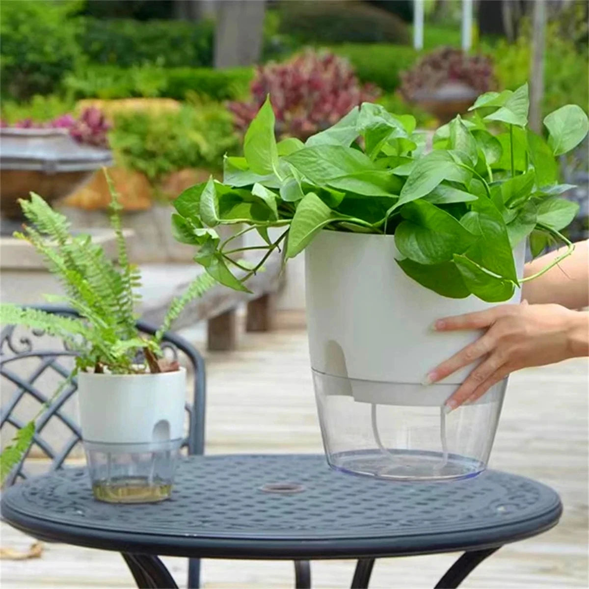 2 Layer Cultivation Flower Pot Cotton Rope Self Watering