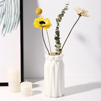 1pc Nordic Plastic Vase Modern Small Flower Pot for Flowers