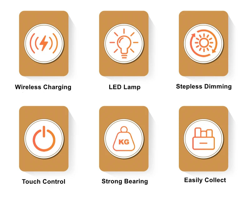 Novelty floating lamp with 10 W  detachable wireless charger light for bedroom/office