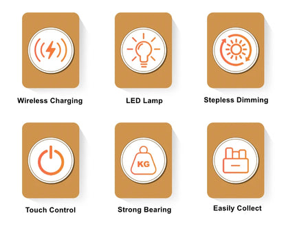 Novelty floating lamp with 10 W  detachable wireless charger light for bedroom/office