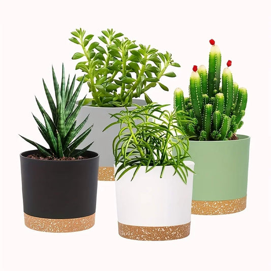 4pcs Flowerpot Removable Bottom Round Flower Pot Detachable Bottom