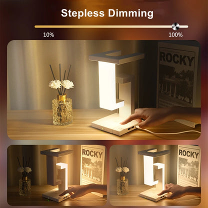 Novelty floating lamp with 10 W  detachable wireless charger light for bedroom/office