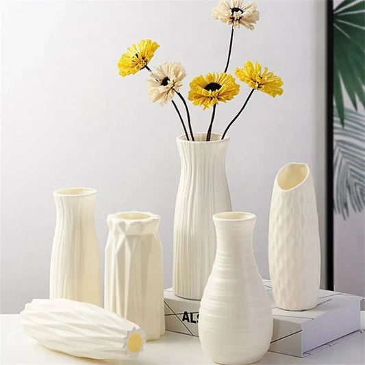 1pc Nordic Plastic Vase Modern Small Flower Pot for Flowers