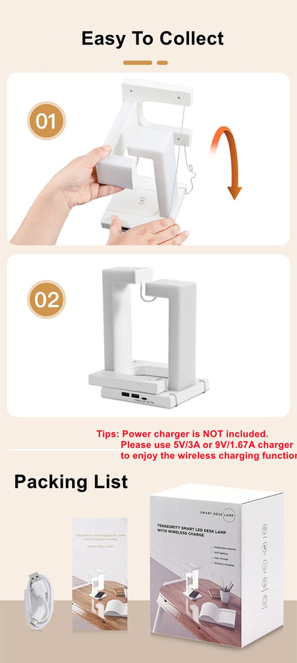 Novelty floating lamp with 10 W  detachable wireless charger light for bedroom/office