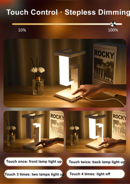 Novelty floating lamp with 10 W  detachable wireless charger light for bedroom/office